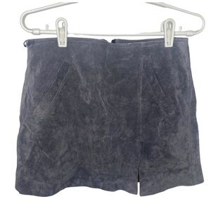 BlankNYC Gray Faux-leather Mini Skirt (28)